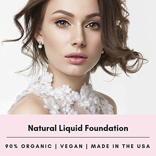 Mom's Secret 100% Natural Foundation, Organic, Vegan, Aloe Based, Natural Sun Protection, Gluten Free, Cruelty Free, Made in the USA, 1FL Oz. (Cashew - A Neutral Light/Medium)