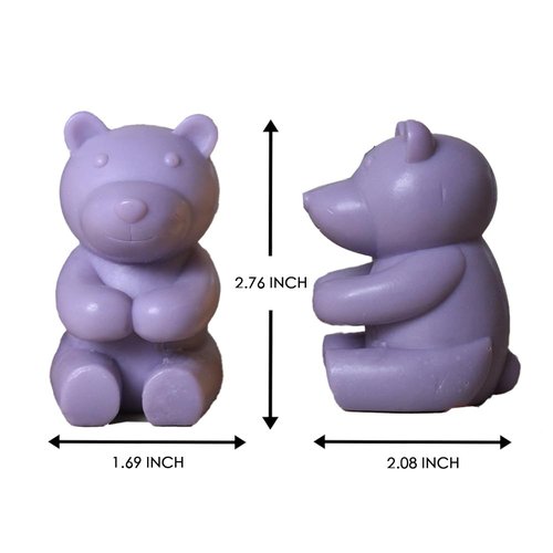 KAWASHIKI Bear Hugs Cold-Process Plant-Based with Essential Oils Handmade Soap | Gift Travel Decorative Guest Bathroom | Sweet Orange & Lavender | 100g (3.53OZ) (Lavender)