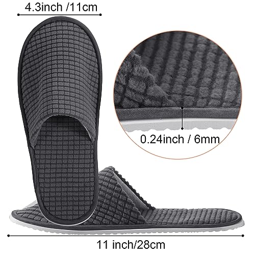 Geyoga 12 Pair House Slipper for Guest Non Slip Disposable Slipper for Travel Washable Reusable Closed Toe Hotel Bridesmaid Indoor Spa Wedding Party Shoeless Home