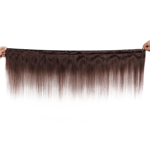 Color 4 Bundles Chocolate Brown Straight Human Hair Bundle 8A Grade Dark Brown 1 Bundle 20 Inch Color 4 Straight Bundles Double Weft Extensions 100G
