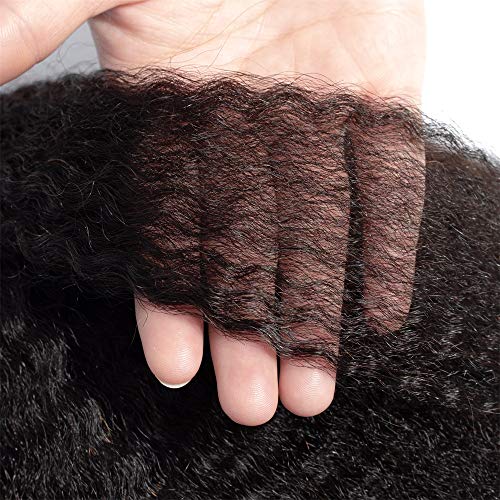 Kinky Straight Human Hair Bundles 100% Unprocessed Brazilian Remy Soft Yaki 3 Bundles Human Hair (22 24 26 Inch)