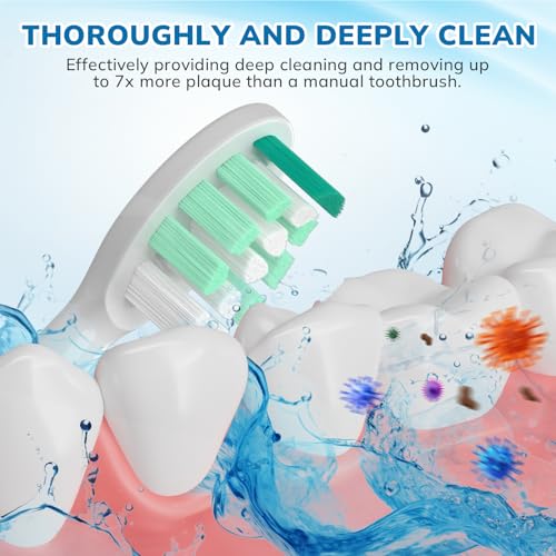 Replacement Toothbrush Heads Compatible with Philips Sonicare£º16 Pack Soft Replacement Electric Brush Head for 4100 5100 6100 HX9023/65 W Optimal Control Snap-on System (White)