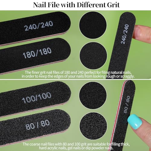 FANDAMEI Nail File Kit, Nail File, 15 PCS Emery Boards For Nails, Fingernail Files, Nail Files For Natural Nails, Nail Filer, Cuticle Trimmer, Cuticle Pusher, Manicure Tools, Nail Care Kit, Nail Tools