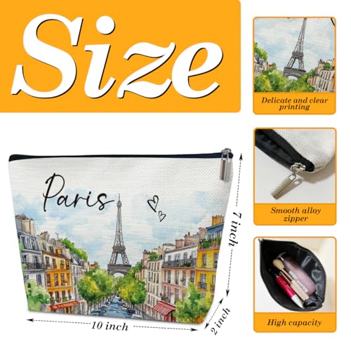 Paris Travelling Gift Makeup Bag, City Travel Cosmetic Bag for Purse, Watercolor Gifts, Paris Souvenir, Trip Favors for Traveller, Travelling Lovers, City Themed Organizer