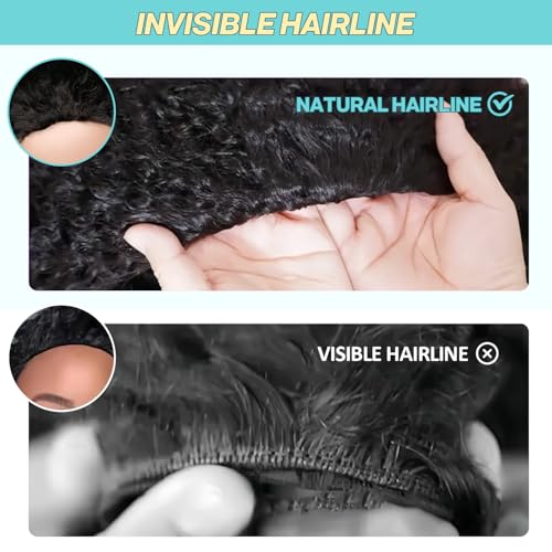 Half Wig Human Hair Burmese Curly Wig for Women 250 Density 3 In 1 Seamless Flip Over Half Wigs Beginner Friendly Glueless Wigs Human Hair with Spiral End Natural Color 20 Inch