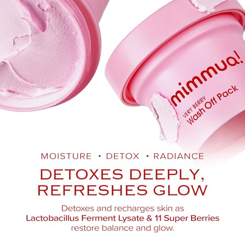 Very Berry Wash Off Pack | Korean Sauna Face Mask | Berry Complex + Fermented Ingredients for Skin Barrier | Instant Glow Up Effect | Whipped Cream Pack for Textured, Dry Skin 3.38 FL OZ