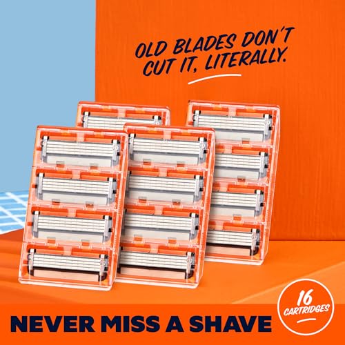 Dollar Shave Club | 4 Blade Razor Refills (16 Pack) | Swift Rinse Blades for Longer and Thicker Hair