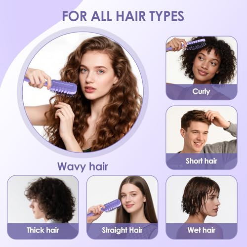 Curl Defining Brush ? Curly Hair Brush for Wet or Dry Use ? Detangles Knots, Reduces Frizz ? Styling Tool for All Hair Types, Unisex(Purple)