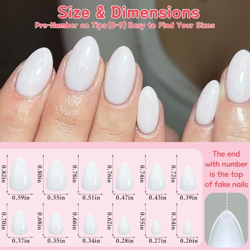120pc White Almond Press on Nails Short Fake Nails Press ons for Women Acrylic Nails Press on Nails&Glue Tabs, Short White Press on Nails Almond False Nail Tip Stick on Artificial Fingernail