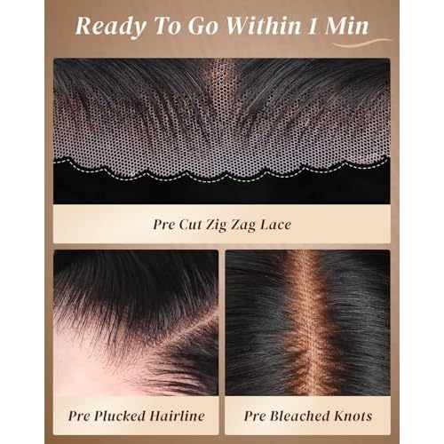 Arabella 6x5 Wear and Go Glueless Wig 12a Glueless Wigs Human Hair Pre Plucked Pre Cut 210% Density Loose Body Wave Lace Front Wigs Human Hair 100% Pre Bleached Knots Wig (20inch, 5X6 Body Wave)