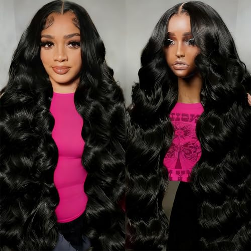 ITODAY 32 Inch Body Wave Lace Front Wigs Human Hair Pre Plucked 13x4 HD Lace Front Wigs Human Hair 200% Density Glueless Frontal Wigs Human Hair for Women