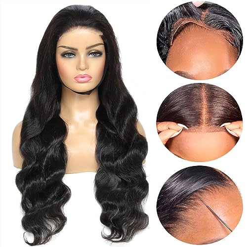 28 Inch Glueless Wigs Human Hair pre plucked Pre Cut Wear and Go Wig 180 Density 5x5 Hd Lace Closure Wigs Human Hair Body Wave Hd Lace Front Wigs for Women Frontal Wigs