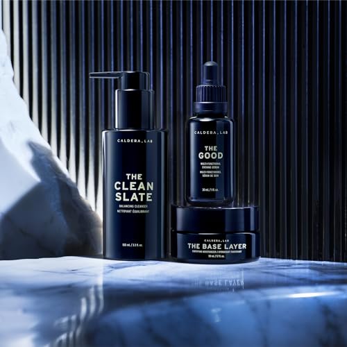 Caldera + Lab Men¡¯s Skincare Set ? The Regimen Rich: Cleanser, Moisturizer & Night Serum | Hydrating, Firming & Smoothing | Niacinamide, Clean, All Skin Types