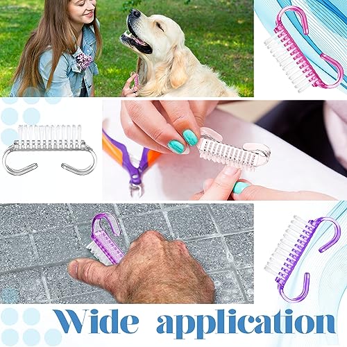 Bokon 400 Pcs Handle Grip Nail Brush Bulk Nail Scrub Brush Nail Brush for Toes and Nails Cleaner, Pedicure Scrubbing tool kit for Men and Women(Colorful)