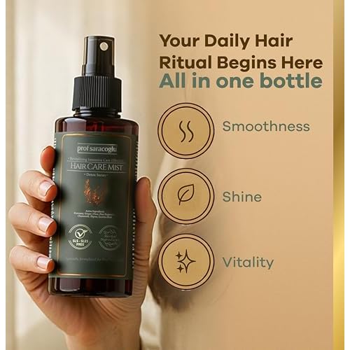 Prof Saracoglu Rosemary Hair Care Mist ? Sulfate-Free Herbal Hair Spray with Heat Protectant, Lightweight Detangler & Shine Enhancer for Frizz Control, 200 ml (6.8 fl oz)