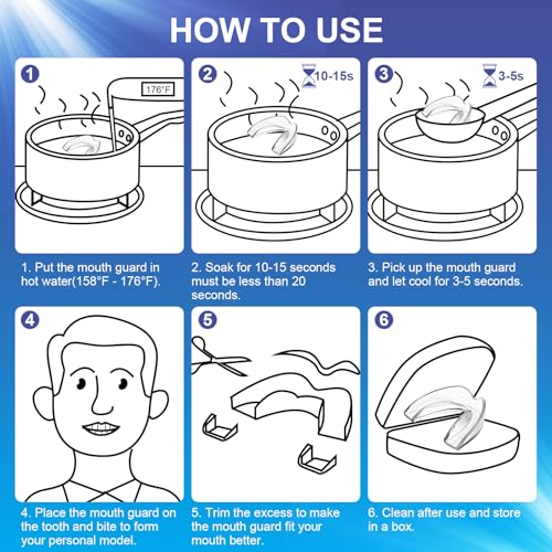 Mouth Guard for Grinding Teeth at Night, Neateeth Night Guards for Teeth Grinding & Clenching, Pack of 4 Dental Guards for Sleeping ? 2 Sizes, Travel Case Included