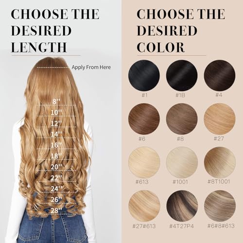 Tape in Hair Extensions £¬Real Human Hair Extension,Natural black Human Hair 14 inch 20pcs 50g,Thick Ends Straight Seamless, Invisible Tape in Hair Extensions Human Hair