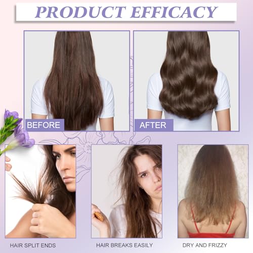 Leixu 40Pcs Scented hair oil Perfume & Hair Oil 2-in-1, Avocado & Camellia Nourishment for Frizzy, Mini Scented hair oil for Women, Hair Perfume Oil Set for Restore Dry, Frizzy and Damaged Hair