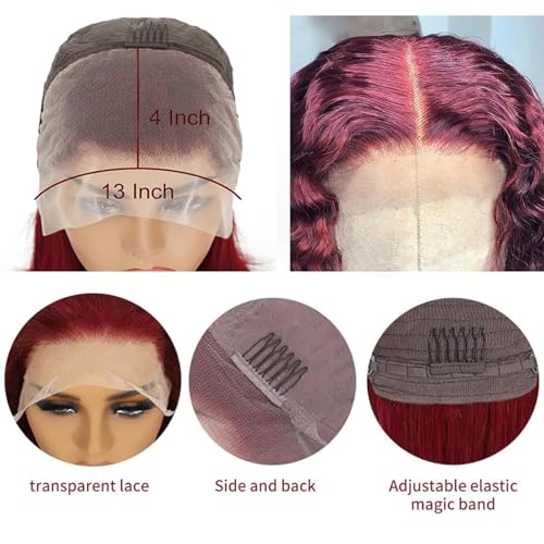 99J Burgundy Lace Front Wigs Human Hair Burgundy Curly Bob Wigs Human Hair 13x4 Lace Front Wigs Short Curly Bob Wigs Deep Curly Wigs for Black Women 12 Inch