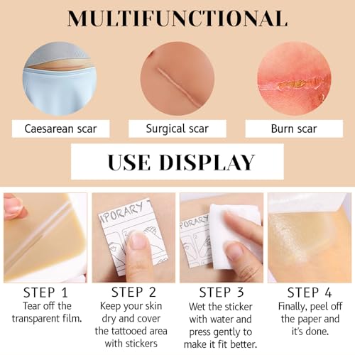 DAGEDA 8Pcs Tattoo Cover Up Patch,Natural Looking Cover up Tattoos and Scar,Tattoo Cover Up Tape, Invisible Waterproof Body Concealer Makeup Sticker-Natural