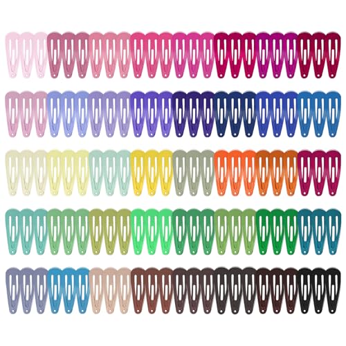 obeoby 120 Pcs 40 Colors Metal Small Snap Hair Clips, 1.2 Inch Mini Hair Barrettes Hair Accessories for Baby Girls Toddlers Women