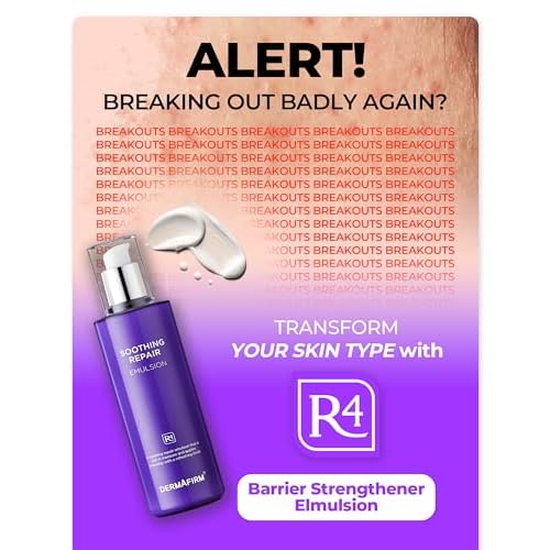 Dermafirm Soothing Repair Korean Emulsion Cream R4 | Daily Face Moisturizer Skin Care Emulsion with Eucalyptus, Peptide and Collagen | Gentle for All Skin Types No Animal Trials No Paraben 6.76 fl oz