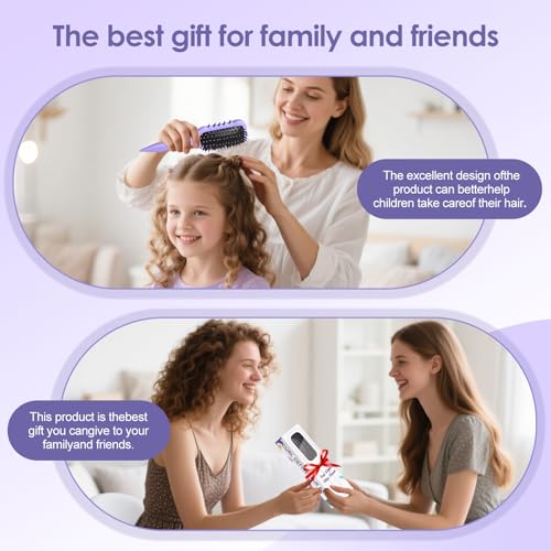 Curl Defining Brush ? Curly Hair Brush for Wet or Dry Use ? Detangles Knots, Reduces Frizz ? Styling Tool for All Hair Types, Unisex(Purple)