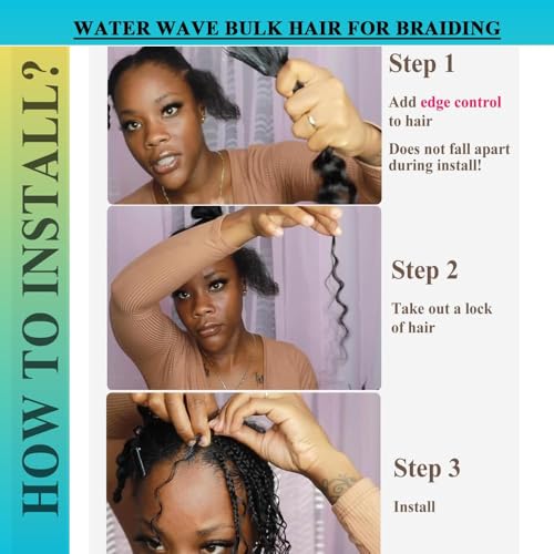Human Braiding Hair 22inch Human Hair for Boho Knotless Braids No Weft Human Braiding Hair Extensions for Box Boho Braids 100g With 2 Bundles