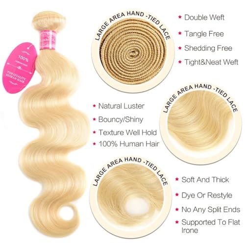 YISEA Brazilian 613 Body Wave 3 Bundles 300g 12A 100% Unprocessed Virgin Human Hair 613 Color Mixed Body Wave Hair Bundles 10 10 10