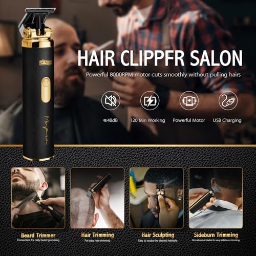 DSP Hair Trimmer for Men, Cordless Beard Trimmer, Adjustable Head Angle, Beard Edger, Grooming Cutting Kit, Ceramic Blade, Plug and Play