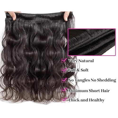MDL Human Hair Bundles 24 24 26 26 Inch 4 Bundles Human Hair Unprocessed Brazilian Virgin Bundles Human Hair Extension Double Weft Natural Black