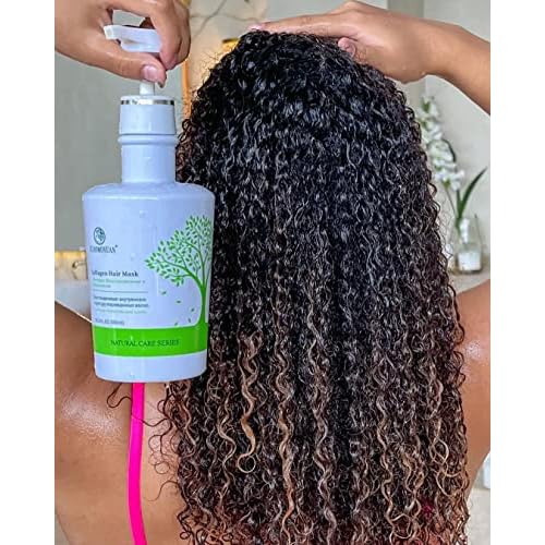 Xiaomoxuan Natural Tea Tree Collagen Shampoo and Vegan Hair Mask Hydrating Set - Deep Conditioner for Dry Damaged Hair, Color-Treated and Bleached Hair Repair - All Hair Types