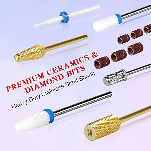 Professional Nail Drill Machine, IMENE 35,000RPM Portable Brushless Nail Drills Rechargeable E-File Nails Drill Perfect for Acrylic, Gel, Natural Nails (Black)