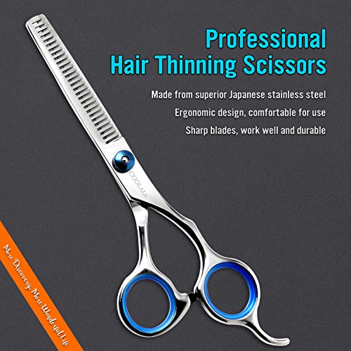 Stainless Steel Hair Cutting Scissors Thinning Shears 6.5 Inch Professional Salon Barber Haircut Scissors Family Use for Man Woman Adults Kids