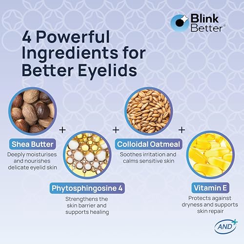 BetterLids Eyelid Ointment ? Intense Oat Complex with Shea Butter & Panthenol - Hydrates, Nourishes & Soothes ? Moisturizing Care for Dry, Itchy, Red, Sensitive, Flaky Skin Around the Eyes - 0.35 oz