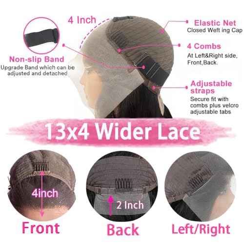 250 Density 30 Inch Deep Wave Lace Front Wigs Human Hair Hd Lace Front Wigs Curly Wig Wet And Wavy Pre Plucked 100% Real Human Hair No Synthetic Blend No Tangle No Shedding Triple Lifespan 3X