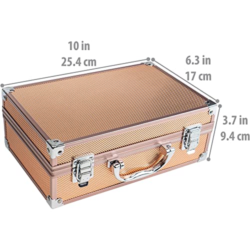 SHANY Carry All Make up Train Case with Pro Makeup Set, Beauty Brushes, Lipsticks, Eye Shadows, Blushes, Powders, and more - Reusable Cosmetics Storage Organizer - Premium Gift Packaging - Pink