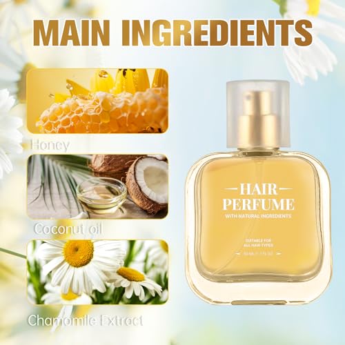 Hair Perfume for Women ? Fresh Hair Fragrance with Honey, Coconut Oil, and Chamomile Extract, Odor-Removing, Nourishing & Long-Lasting Scent for Smooth and Beautiful Hair