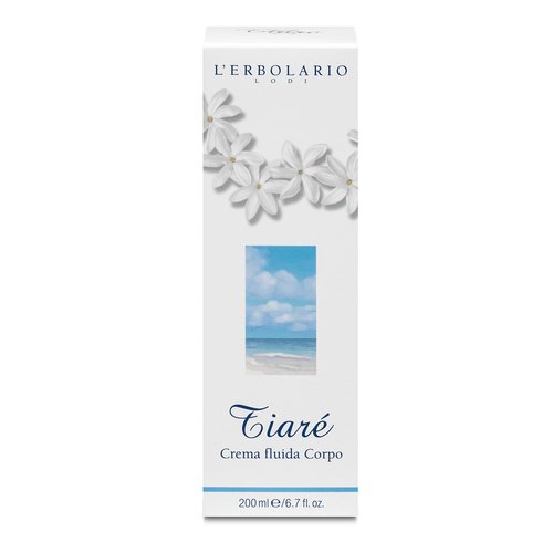 L’Erbolario Fluid Body Cream – Moisturizing Body Butter – Nourishing Cream for Even Tone – Skin Care with Shea Butter, Coconut Milk – Tiaré - 6.7 oz