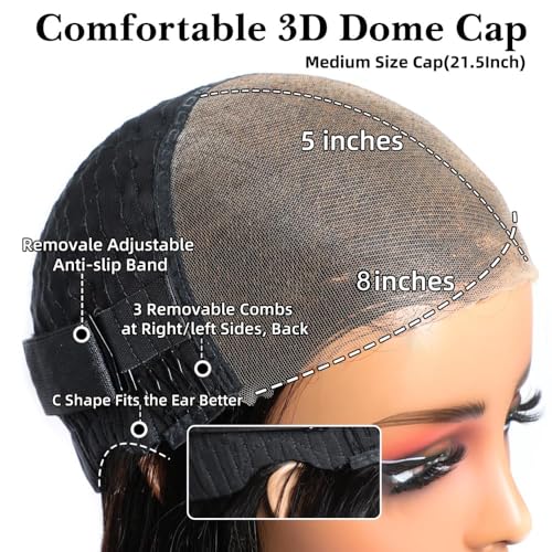 5x8 Pre Plucked Human Hair Wig - Body Wave HD Lace Closure, 180% Density, Glueless Wear and Go, Pre Cut (24 Inch)