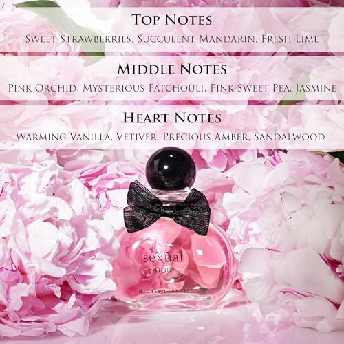 Michel Germain Sexual Noir Eau de Parfum Fragrance Spray, Top Notes of Strawberries, Mandarin and Lime, Long-Lasting, Warm Floral & Sensual Gift for Her
