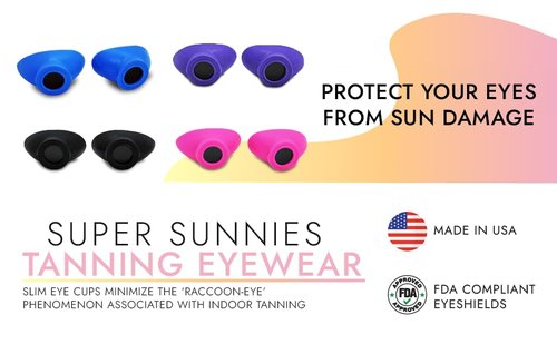 Super Sunnies UV Eye Protection FDA Compliant, Tanning Bed Goggles, Red Light Therapy Glasses - Random