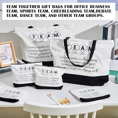Cunno 12 Pcs Team Appreciation Bags Bulk Women Employee Gifts Team Together Canvas Tote Bag Makeup Bags for Vet Tech Coworker Nurse