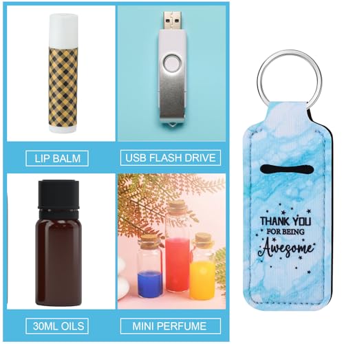 72 Pcs Lipstick Holder Bulk Lipstick Holder Keychain Thank You Inspirational Lip Gloss Pouch Portable(Marble Colors)