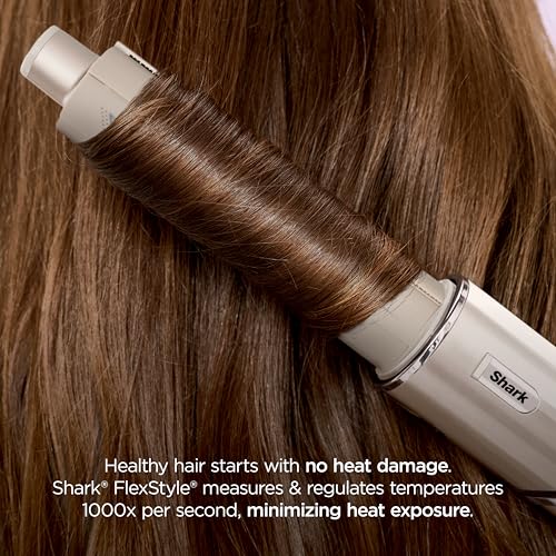 Shark HD430 FlexStyle Air Styling & Drying System, Powerful Hair Dryer Brush & Multi-Styler with Auto-Wrap Curlers, Paddle Brush, Oval Brush, Concentrator Attachment, Stone