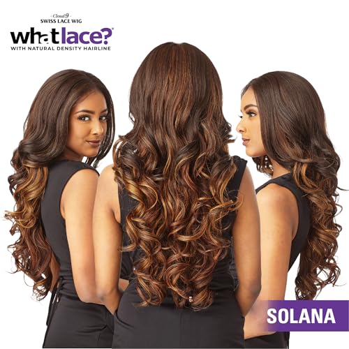 Sensationnel What Lace 13X6 Wigs - Solana Lacefrontal Hand Tied Glueless Synthetic With Natural Density Preplucked Hairline (1 JETBLACK)