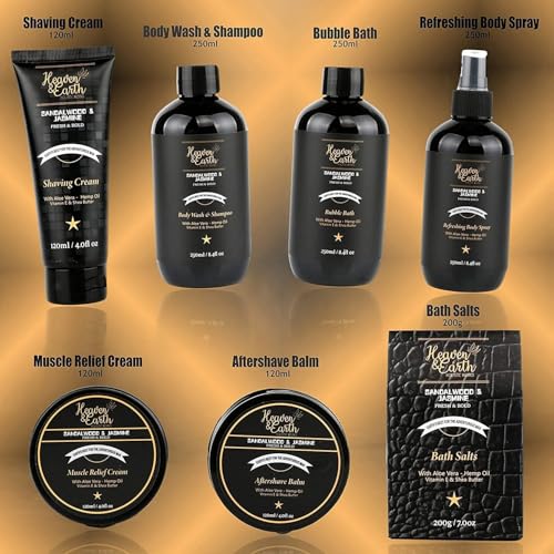 Grooming Gift For Men Natural Pinecone Peppermint Bath & Body Tote - Luxury Shaving, Skincare, Beard & Bath Self-Care Gift Set