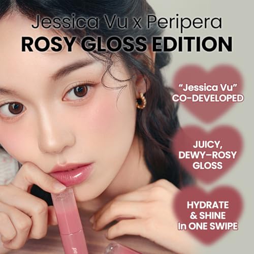 Peripera Ink Mood Glowy Tint | Lip-Plumping, Naturally Moisturizing, Lightweight, Glow-Boosting, Long-Lasting, Comfortable, Non-Sticky, Mask Friendly, No White Film 033 ROSY WISH