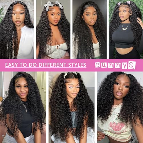 26 Inch Water Wave Lace Front Wigs Human Hair 13x6 HD Lace Frontal Wigs Pre Plcked Deep Part Curly Wig for Women 200% Density Water Wave Lace Front Wigs With Baby Hair