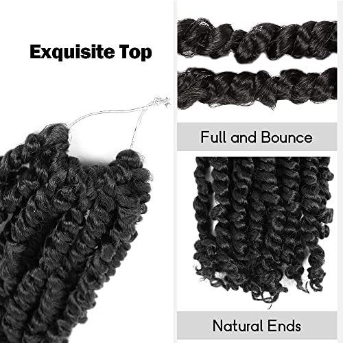 Long Passion Twist Hair 30 Inch Pre-twisted Crochet Hair Natural Black Pre-looped Synthetic Crochet Braids (8 Packs,1B)